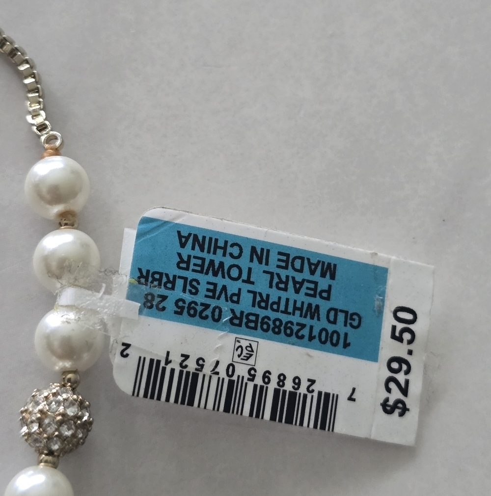 Charter Club Elegant Pearl Gold Tower Bracelet Women New Adjustable Band - Picture 3 of 12